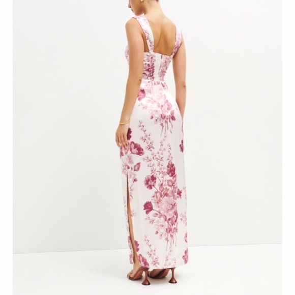 NEW Reformation Silk Earl Dress Crista 4 - Picture 3 of 13